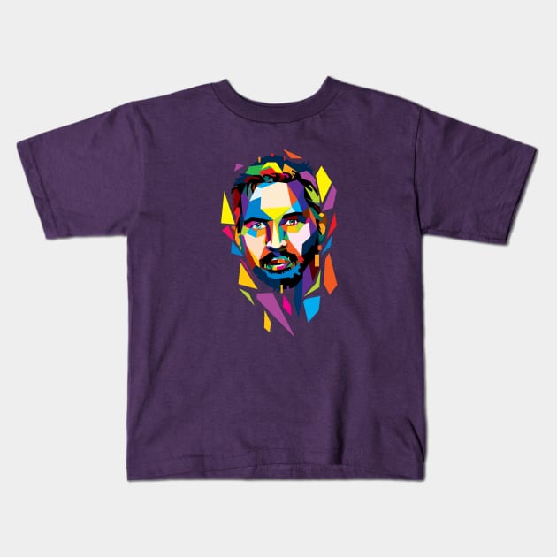 Tom Hardy wpap portrait Kids T-Shirt by AnnArtshock